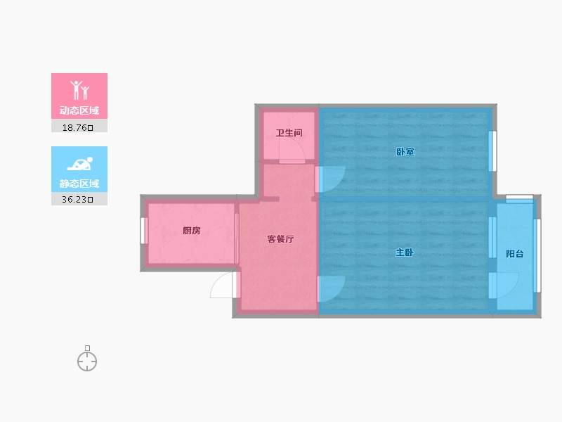 北京-北京市-安外甘水桥社区-46.60-户型库-动静分区