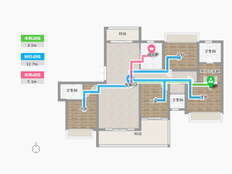 湖南省-邵阳市-富景鑫城-142.40-户型库-动静线