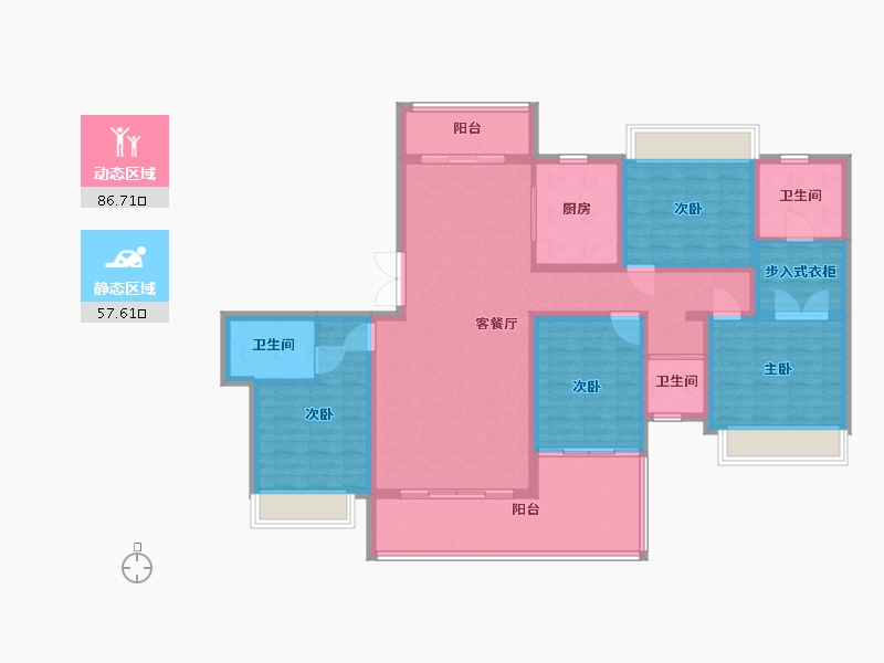 湖南省-邵阳市-富景鑫城-142.40-户型库-动静分区