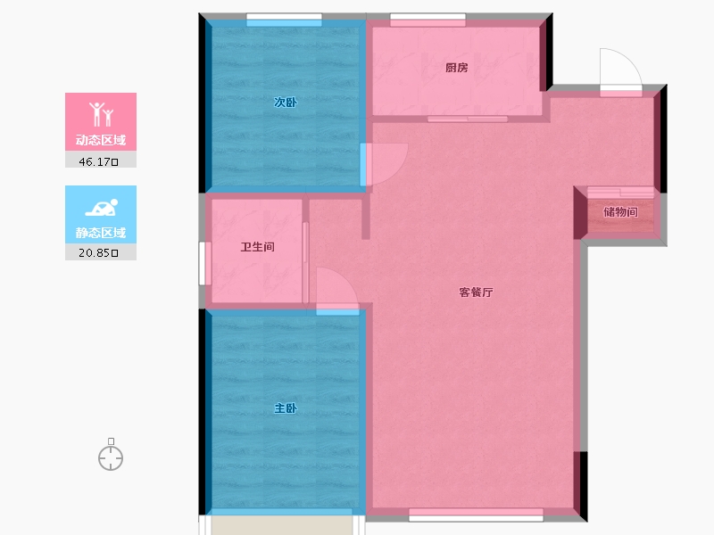 吉林省-松原市-豪杰悦璟-72.56-户型库-动静分区