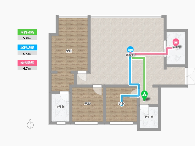 贵州省-贵阳市-青秀楠庭-91.60-户型库-动静线