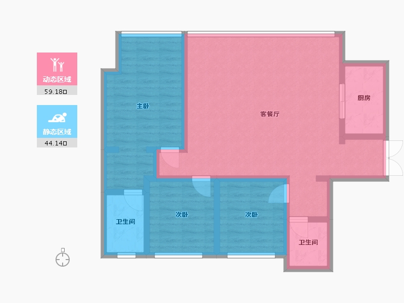 贵州省-贵阳市-青秀楠庭-91.60-户型库-动静分区