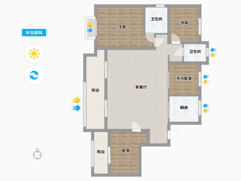 浙江省-温州市-金地江山壹品-112.00-户型库-采光通风