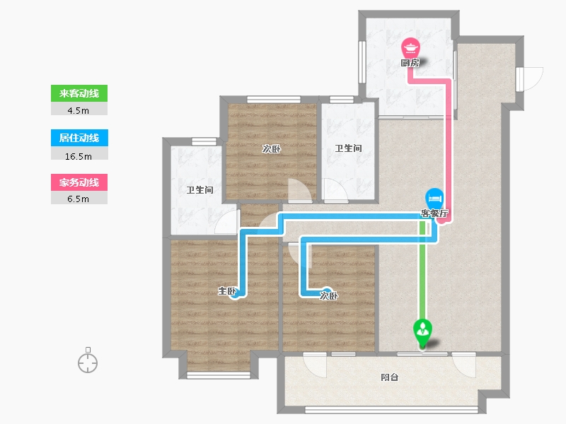 山东省-烟台市-万科城劝学里-92.00-户型库-动静线