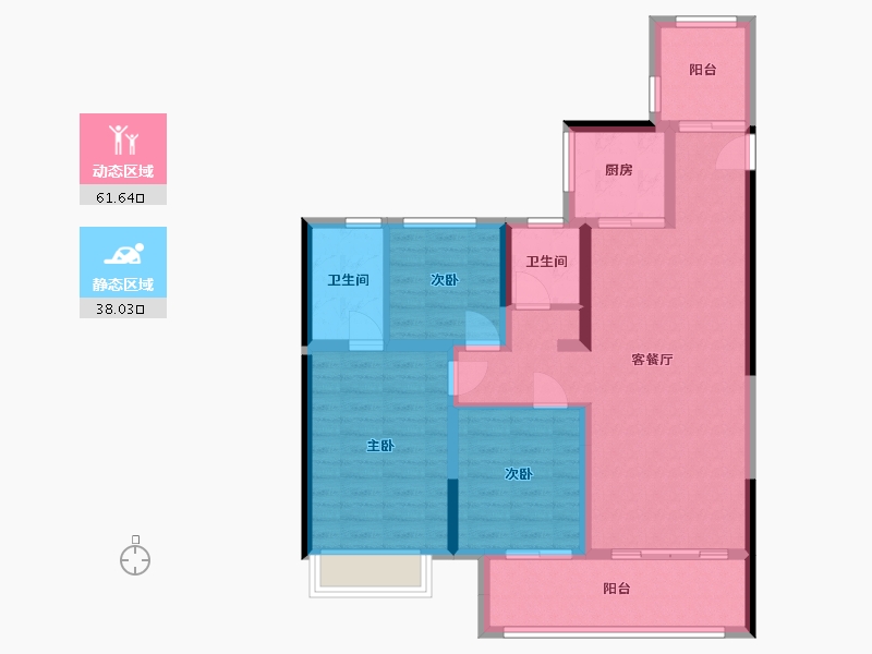 甘肃省-兰州市-蓝光·雍锦阁-96.80-户型库-动静分区