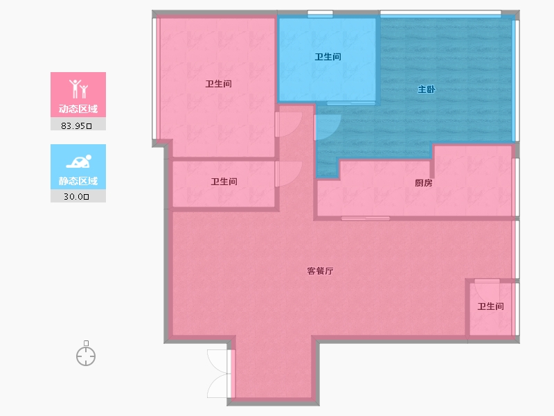 陕西省-西安市-桃源漫步-124.00-户型库-动静分区