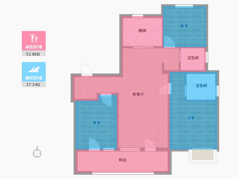 山东省-威海市-万科威高璞悦山-92.00-户型库-动静分区