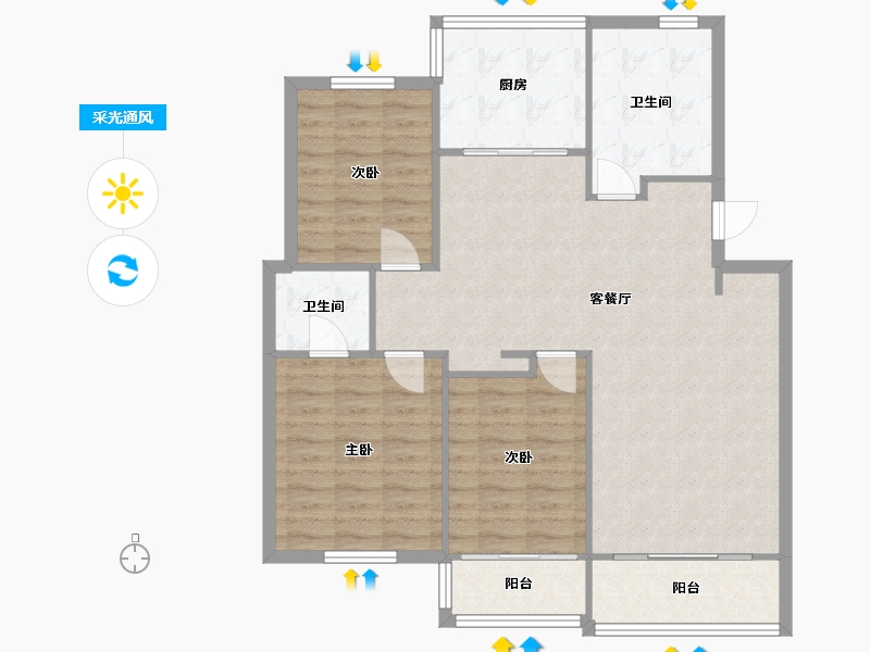 江苏省-苏州市-德敏花园-118.00-户型库-采光通风