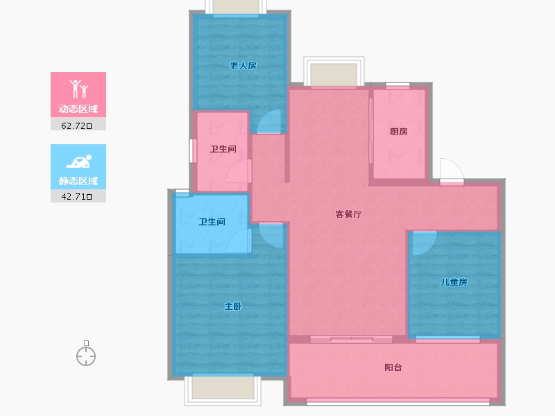 江西省-南昌市-龙湖景粼天著-90.40-户型库-动静分区