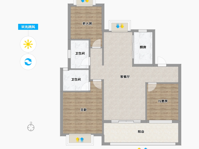 江西省-南昌市-龙湖景粼天著-90.40-户型库-采光通风