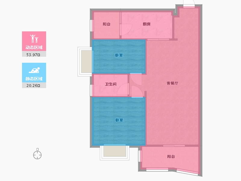 广东省-广州市-保利花园-66.00-户型库-动静分区