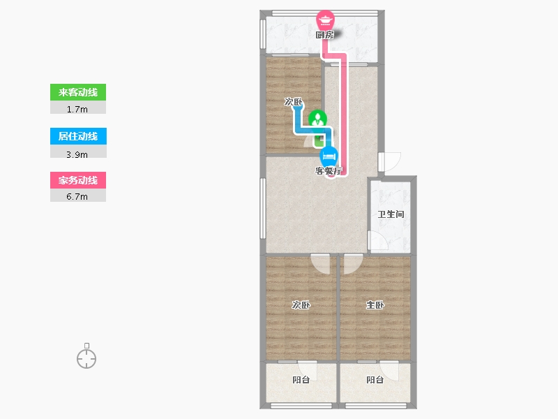 山西省-太原市-迎泽区委-宿舍-90.00-户型库-动静线