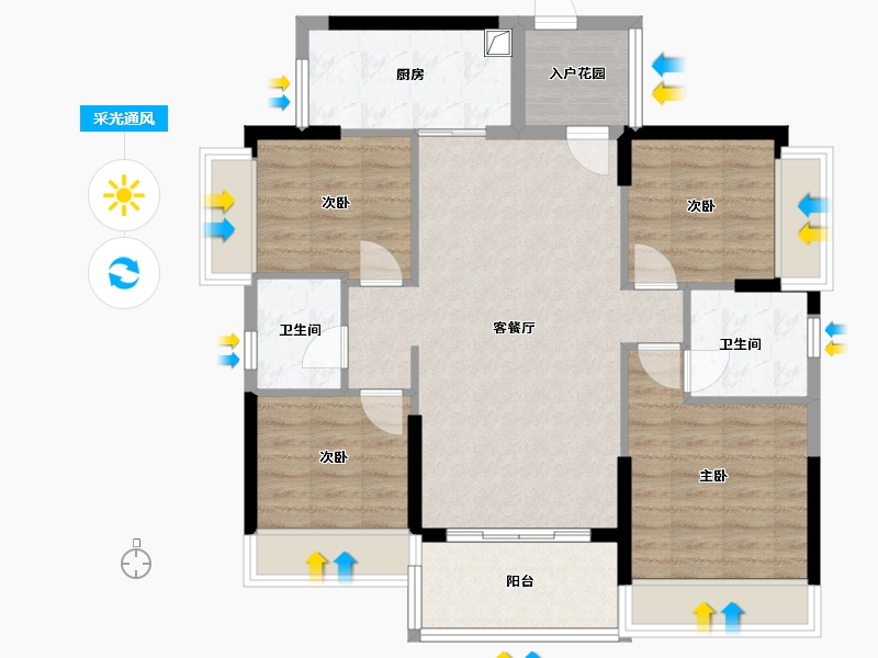 广东省-江门市-翰林印象-89.60-户型库-采光通风