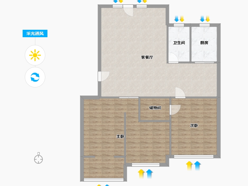 山东省-烟台市-东方巴黎-97.02-户型库-采光通风