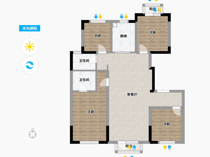 河北省-石家庄市-金奥府邸-106.40-户型库-采光通风