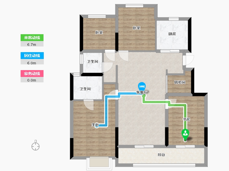 浙江省-温州市-檀境里-101.60-户型库-动静线