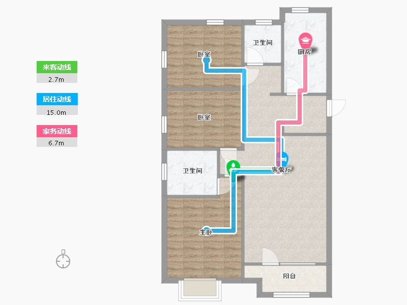 辽宁省-大连市-万科翡翠之光-88.00-户型库-动静线