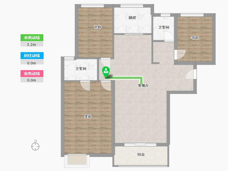 陕西省-渭南市-蒲城龙记观园-101.00-户型库-动静线