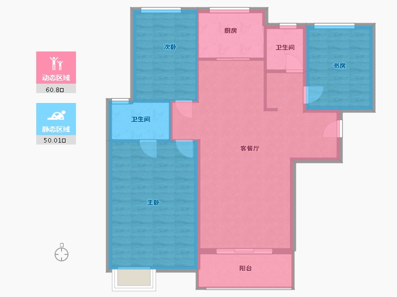 陕西省-渭南市-蒲城龙记观园-101.00-户型库-动静分区