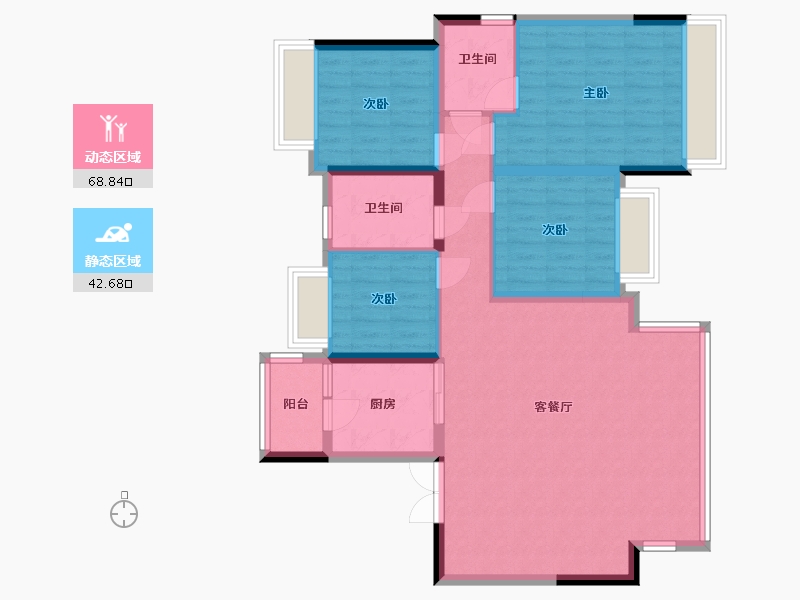 四川省-成都市-雍景澜庭-109.40-户型库-动静分区