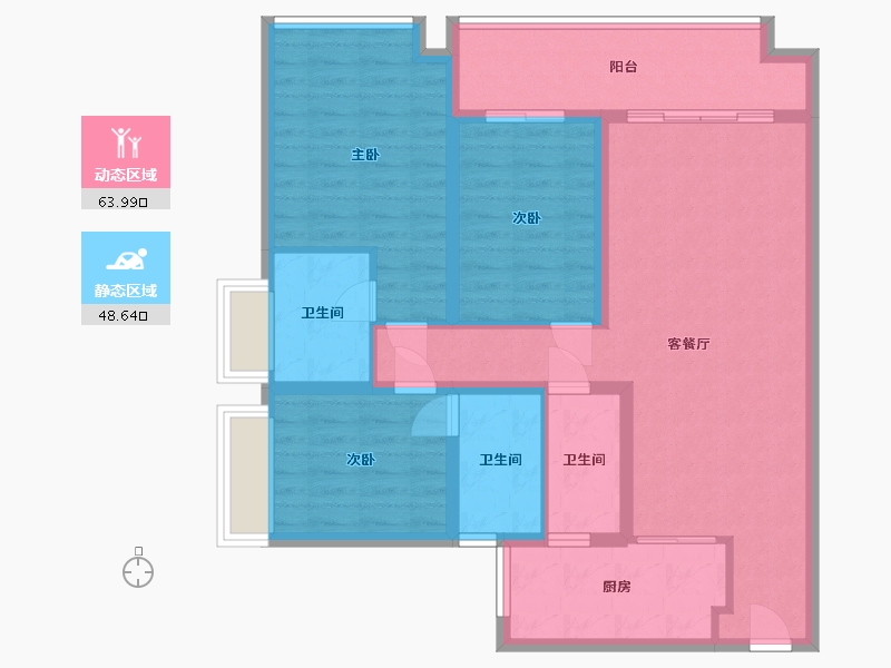 广东省-佛山市-唯美臻岸华府-104.00-户型库-动静分区