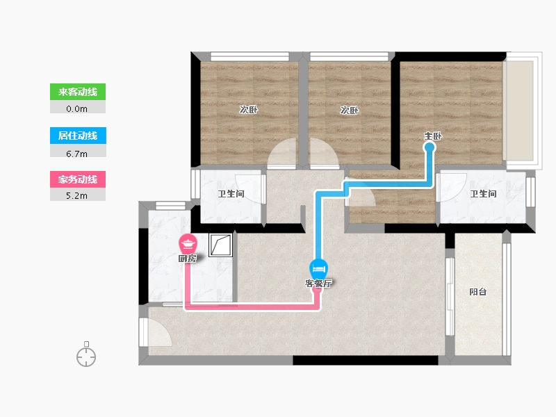 广东省-深圳市-翠园华府-67.00-户型库-动静线