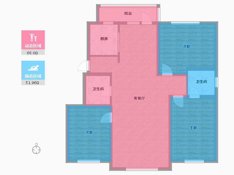 内蒙古自治区-呼伦贝尔市-怡兰艾丽家园小区-113.04-户型库-动静分区