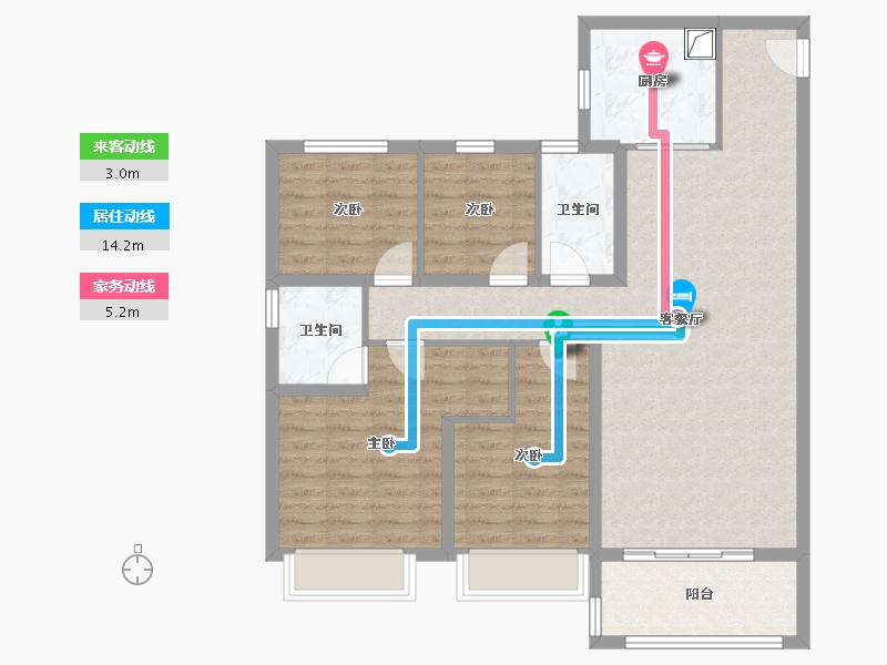 山西省-太原市-碧桂园玖玺臺玺源-118.40-户型库-动静线