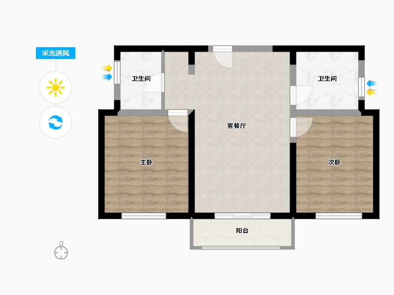 北京-北京市-朝丰家园-68.80-户型库-采光通风