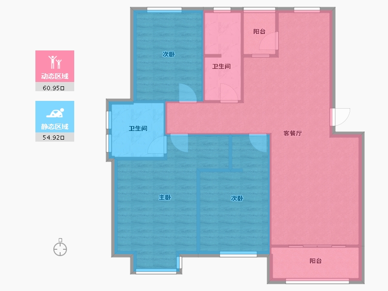 江苏省-淮安市-华德力运河城-95.20-户型库-动静分区