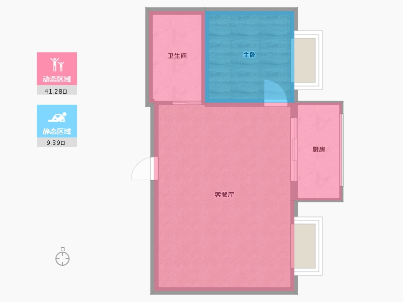 辽宁省-阜新市-龙泽雅苑-50.00-户型库-动静分区