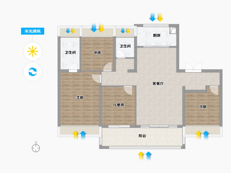 江苏省-无锡市-绿地敔光雅苑北区-117.60-户型库-采光通风