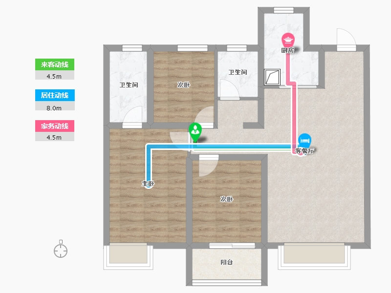 山西省-太原市-万星四季城-87.20-户型库-动静线