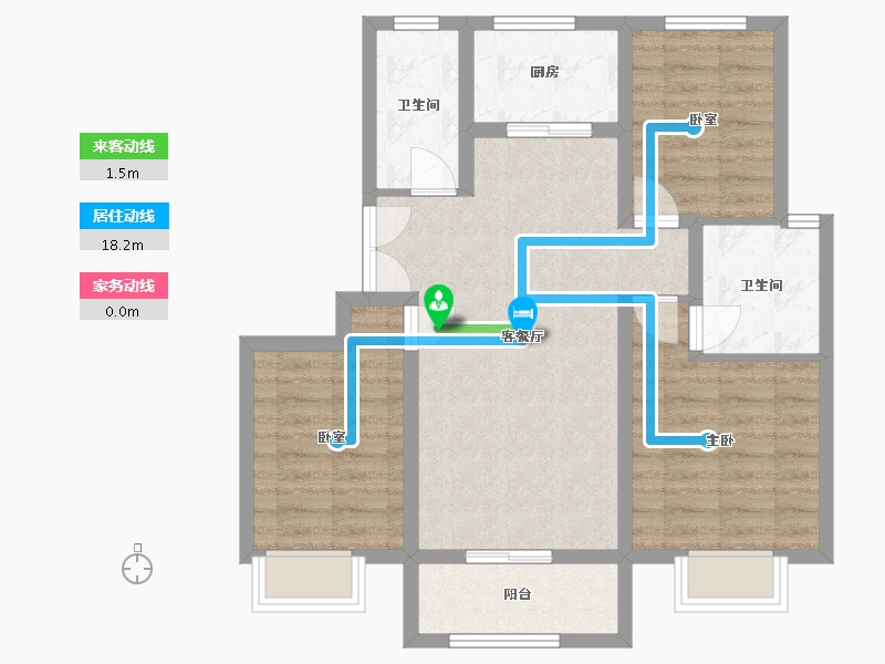 河北省-邯郸市-康翔·如意和园-95.20-户型库-动静线