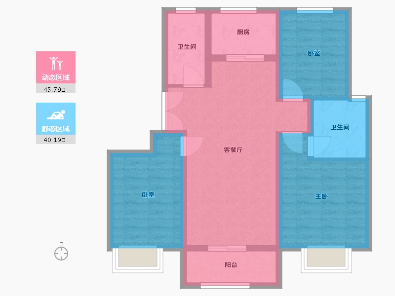 河北省-邯郸市-康翔·如意和园-95.20-户型库-动静分区