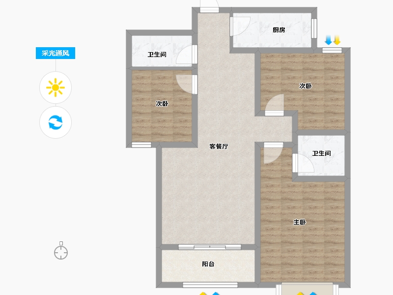 河北省-保定市-东方-92.00-户型库-采光通风