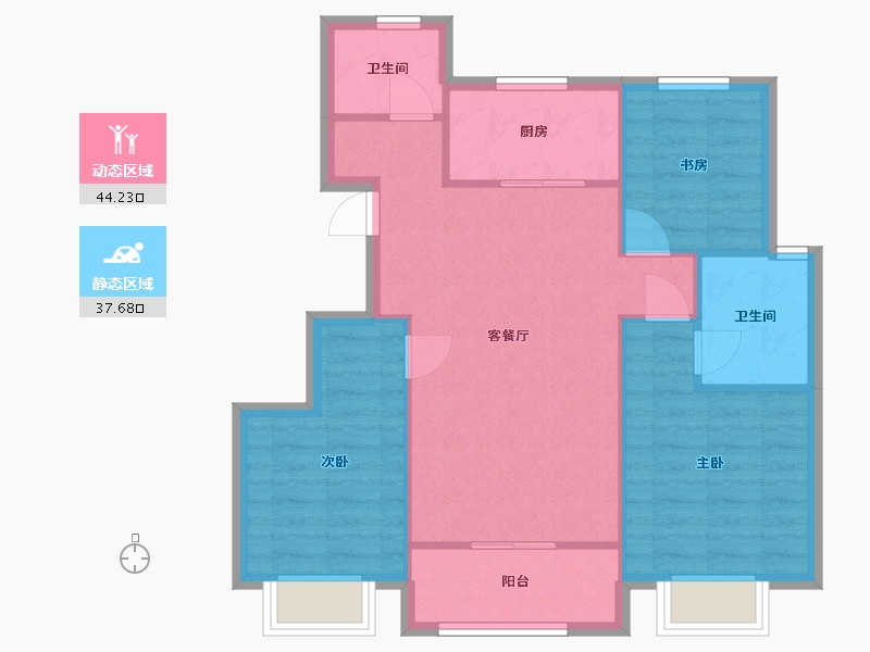 浙江省-金华市-江语天著-71.20-户型库-动静分区