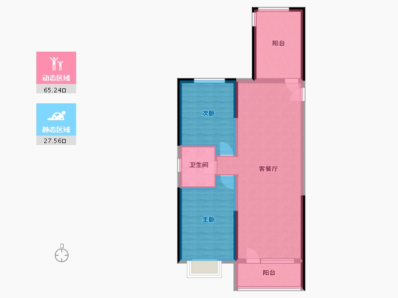 辽宁省-抚顺市-澳海御景苑-89.32-户型库-动静分区