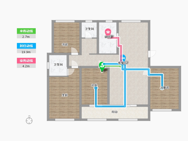 新疆维吾尔自治区-哈密地区-建和瑞园-126.07-户型库-动静线