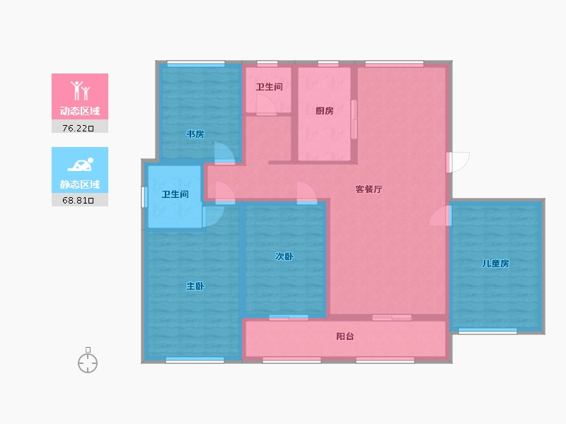 新疆维吾尔自治区-哈密地区-建和瑞园-126.07-户型库-动静分区