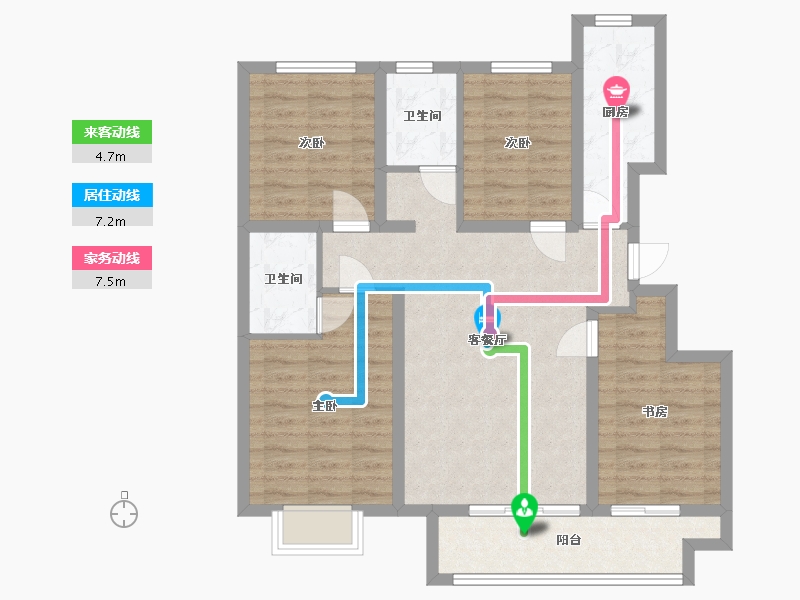 河北省-邢台市-拉菲云著-105.32-户型库-动静线