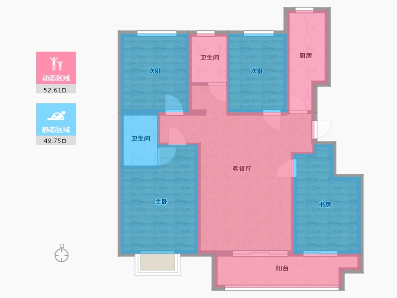 河北省-邢台市-拉菲云著-105.32-户型库-动静分区