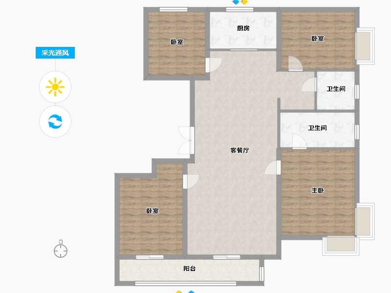 北京-北京市-颐瑞府-141.60-户型库-采光通风