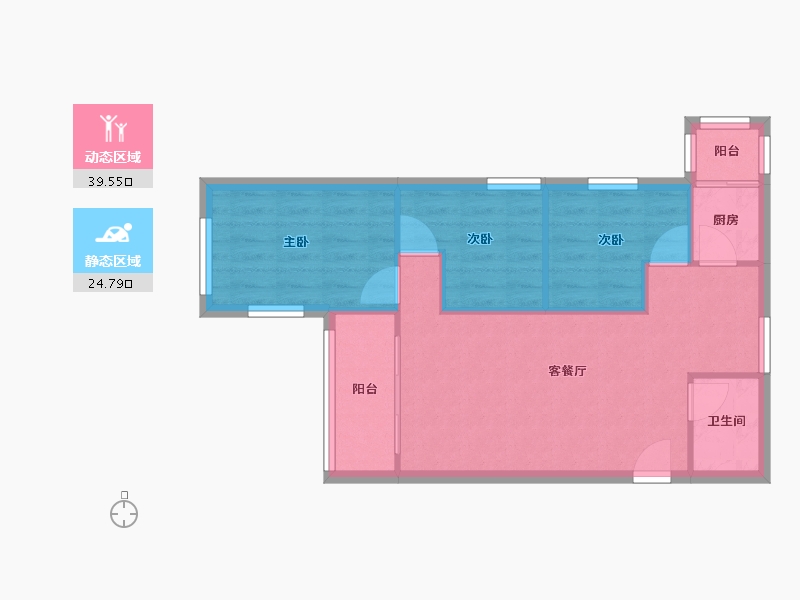 北京-北京市-园景西区-77.60-户型库-动静分区