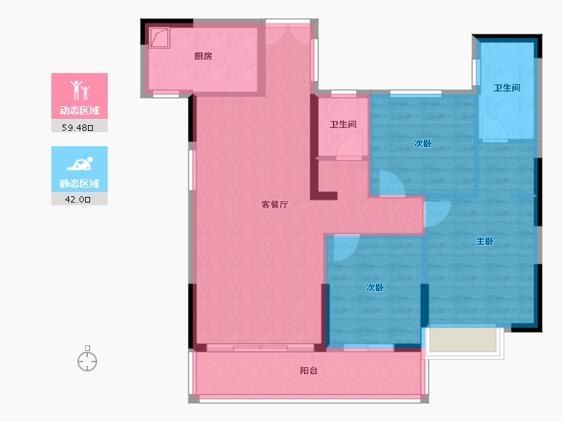 贵州省-铜仁市-源明御龙湾-96.17-户型库-动静分区