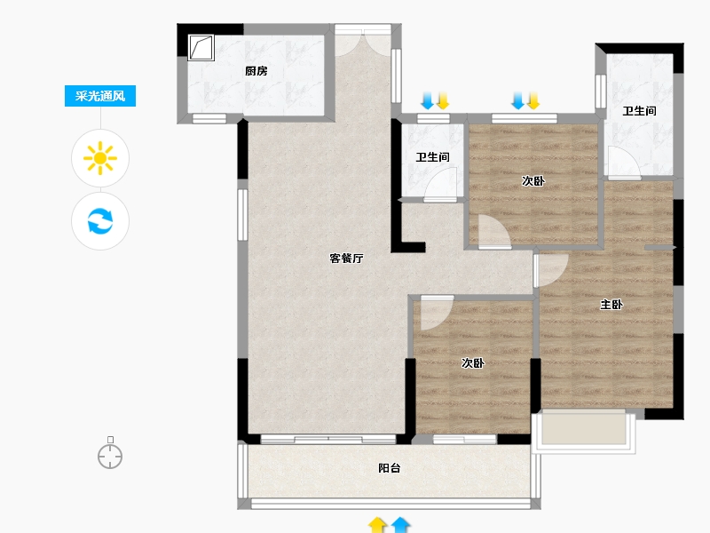 贵州省-铜仁市-源明御龙湾-96.17-户型库-采光通风