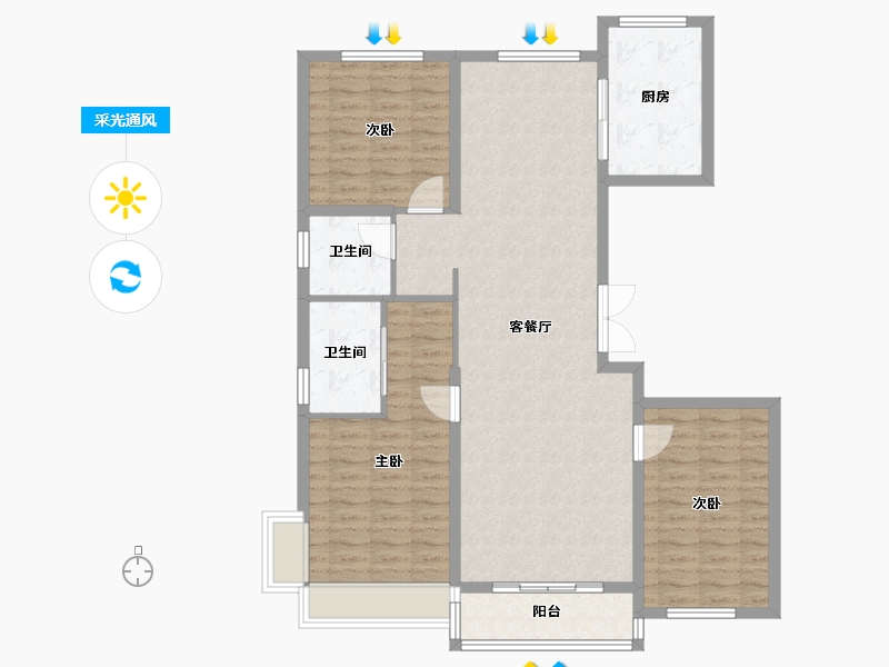 北京-北京市-颐瑞府-112.80-户型库-采光通风