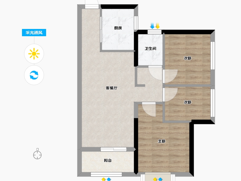 广东省-深圳市-星河盛境御府-68.80-户型库-采光通风