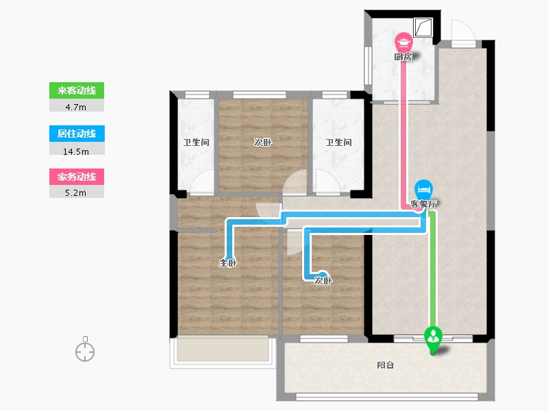 广东省-揭阳市-翔栩新城中心-89.60-户型库-动静线