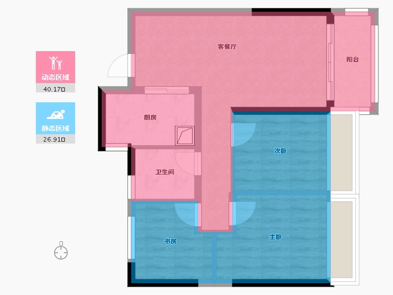 河南省-郑州市-汇泉博澳东悦城-63.30-户型库-动静分区